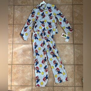 NWT Super Mario fleece Pajama Set with Stars